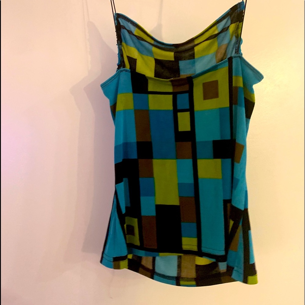 XOXO blue block pattern tank top size small